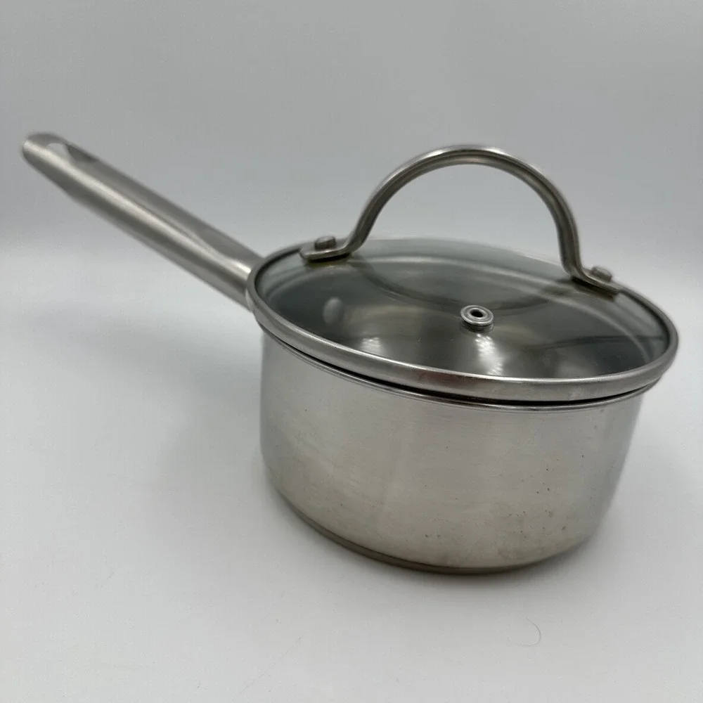 Tabletops Unltd, Professional Stainless Steel 1 Qt Sauce Pan Cookware & lid